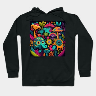 Colorful Jungle pattern funny Cute Elephant Pattern Hoodie